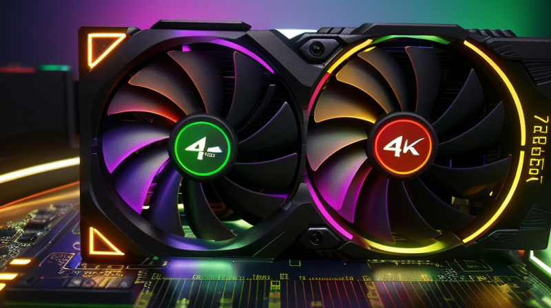 Close-up of budget graphics card installed in motherboard