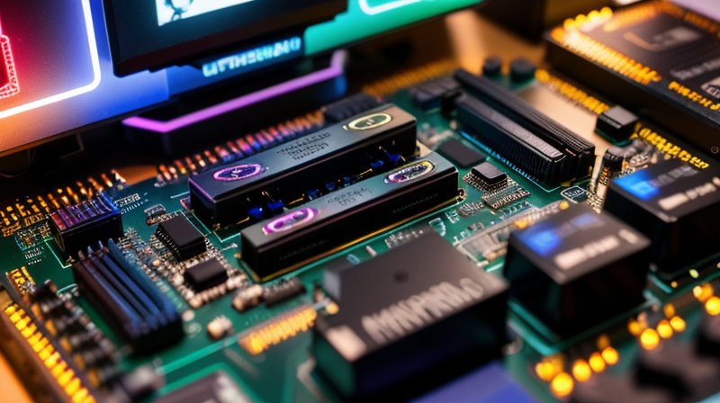 gaming PC components motherboard GPU RAM close-up