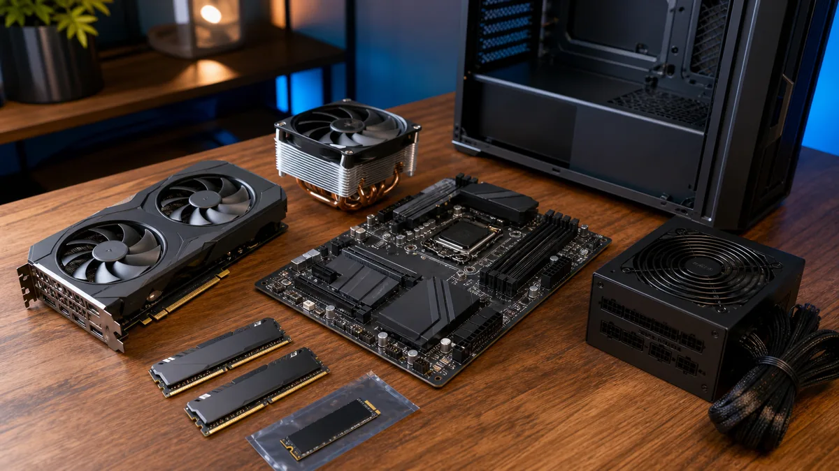 Close up damaged PC components