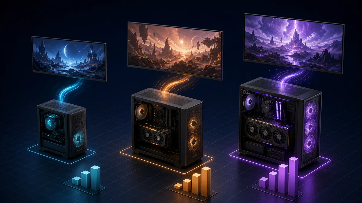 Gaming performance comparison charts and fps counters